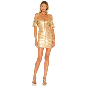 Zoe Mini Dress in Gold by NOOKIE from Revolve Size XS NWT